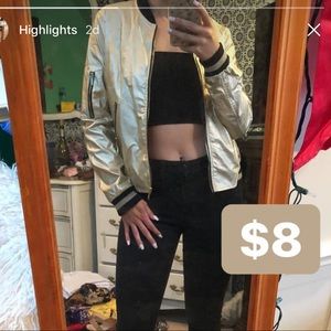 Metallic Gold bomber jacket